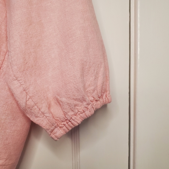 Cynthia Rowley Linen Blend Blouse – Plus Size 1X – Pale Pink - Picture 3 of 5